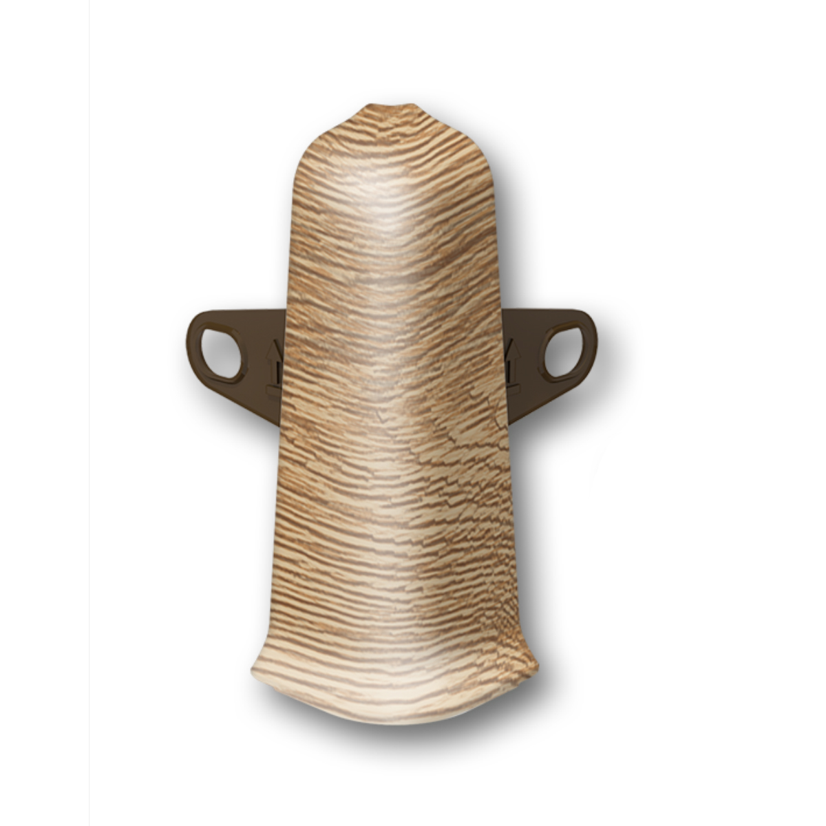 Угол наружный (внешний) с крепежом для плинтуса 70мм "Деконика", 221 Дуб янтарный