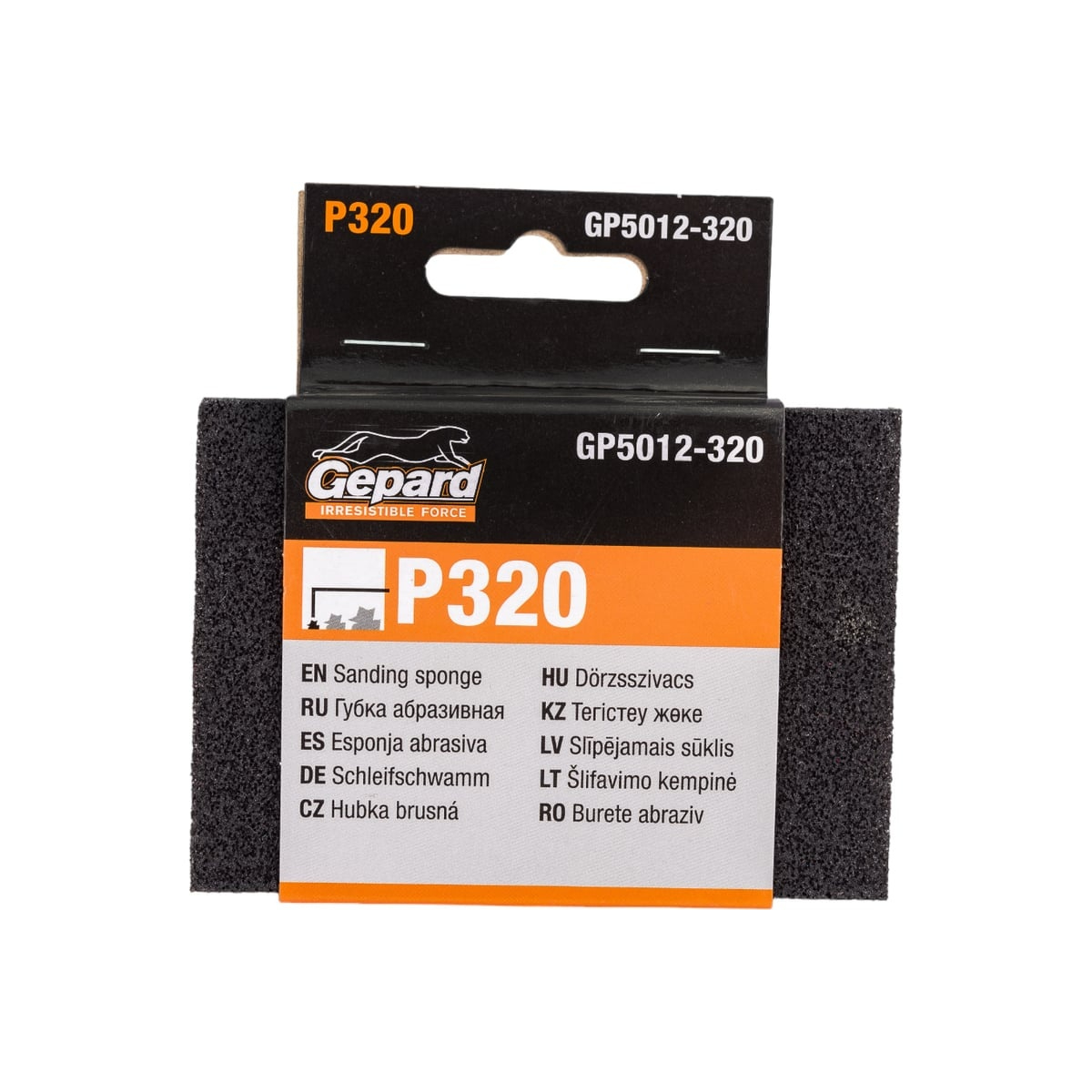 Губка абразивная 100х70х25мм Р320 GEPARD (GP5012-320), арт.GP5012-320