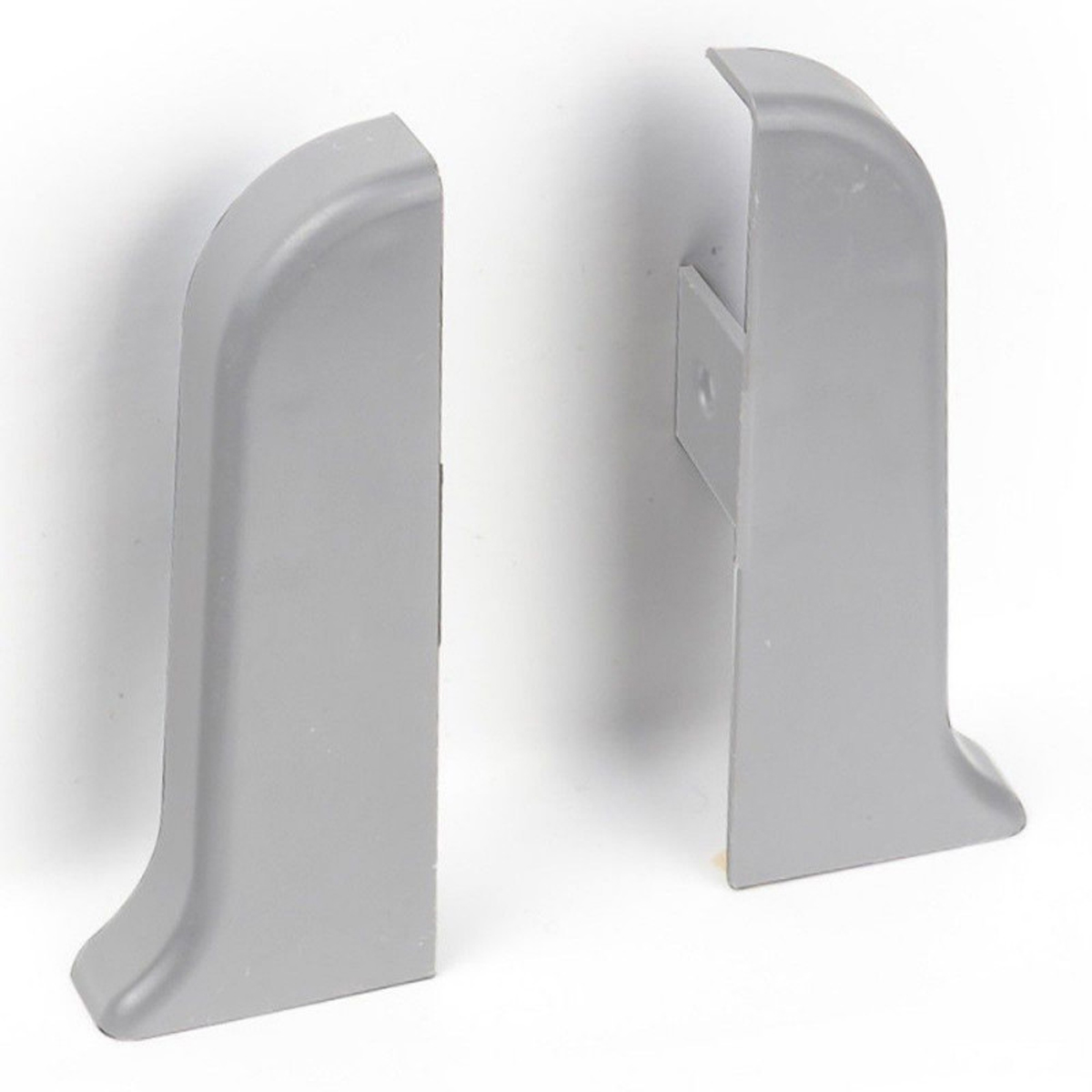 Торцевые (пара) для плинтуса 55мм "Идеал Классик", 081 Металлик серебристый