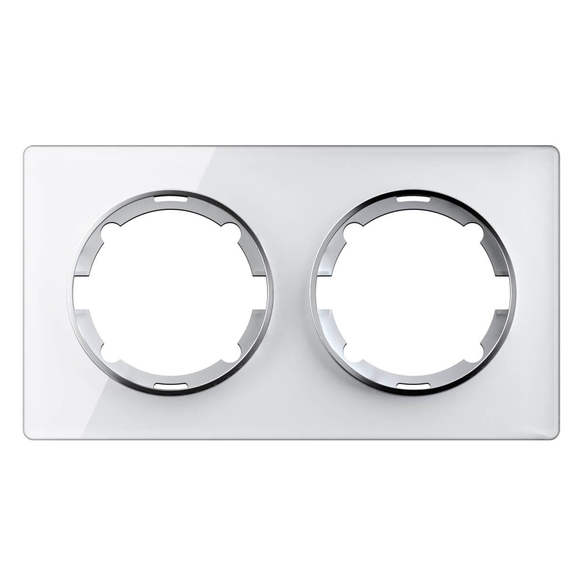 Рамка горизонтальная стеклянная двойная , цвет белый 2Е52201300