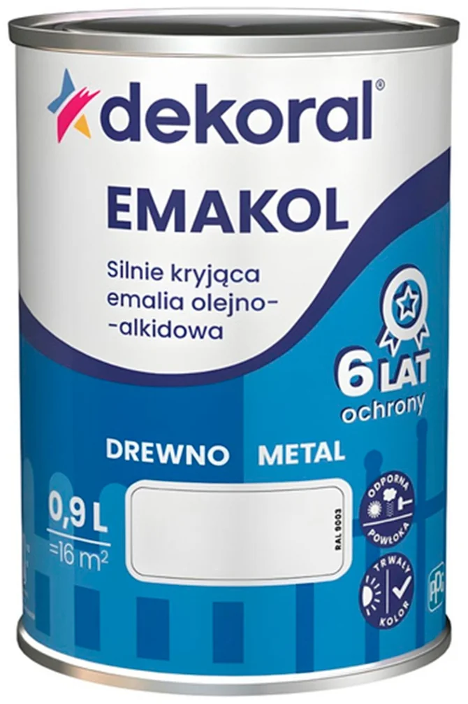 Dekoral Эмаль Emakol SB Trim белый матовый  0,9л