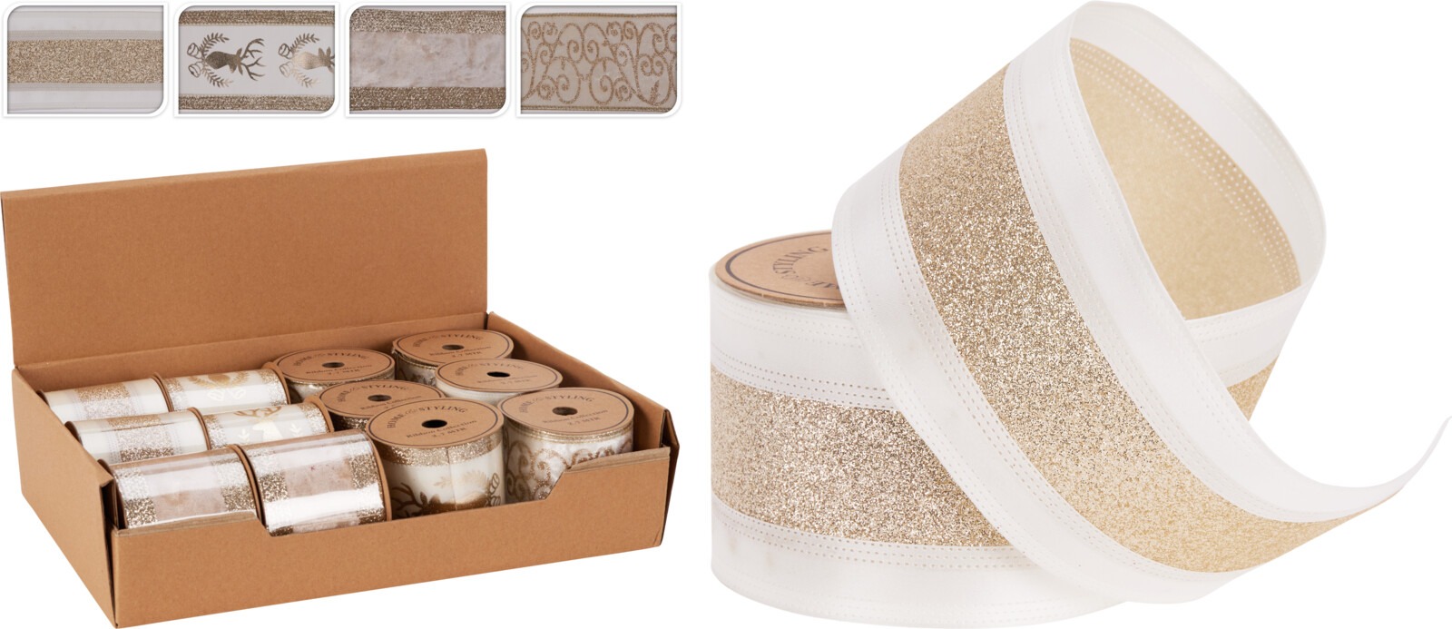 Лента декоративная 270х6 см 4 вида в ассортименте 747000070 К