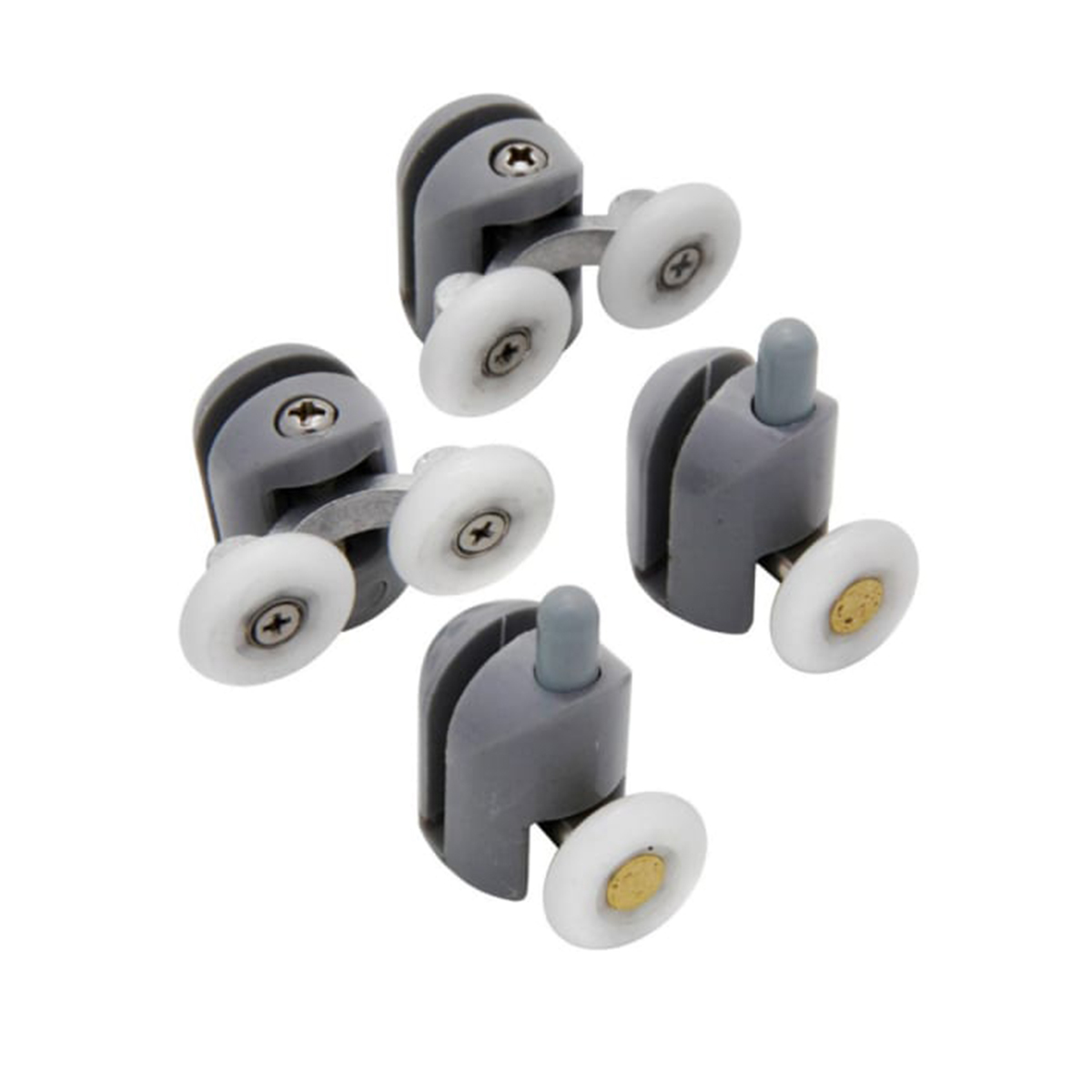 Ролики для душ. каб. Компл. №1 (одинар. ниж. 2 шт. + двойн. верх. 2 шт.) диам. 23-25 мм, MP