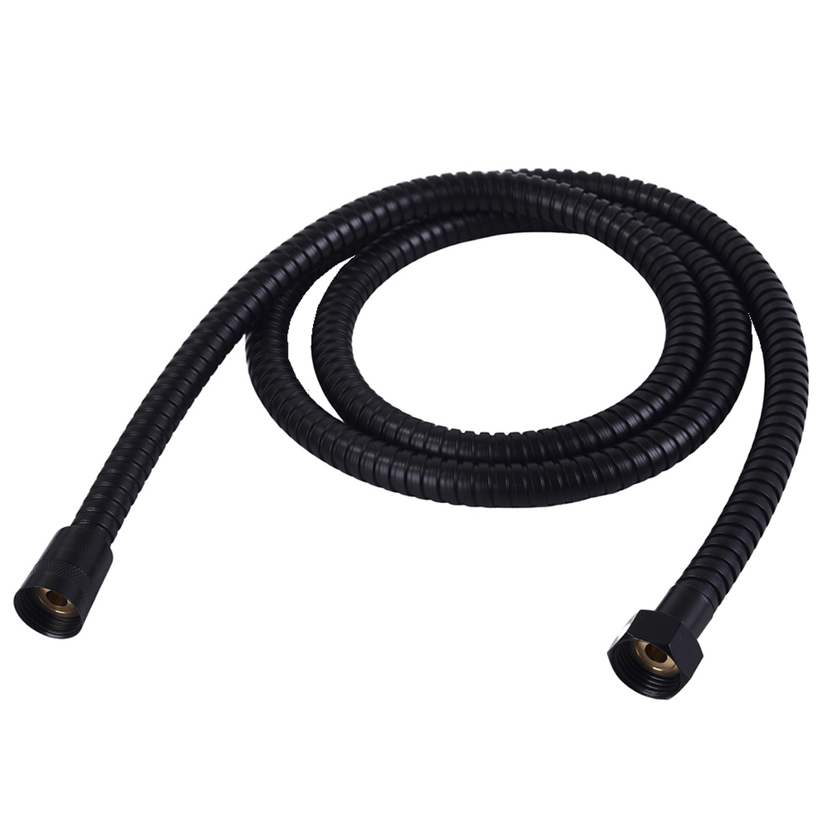 шланг д/душа Аквалиния 2-ая оплетка нерж. Black 1,5м SH-4674