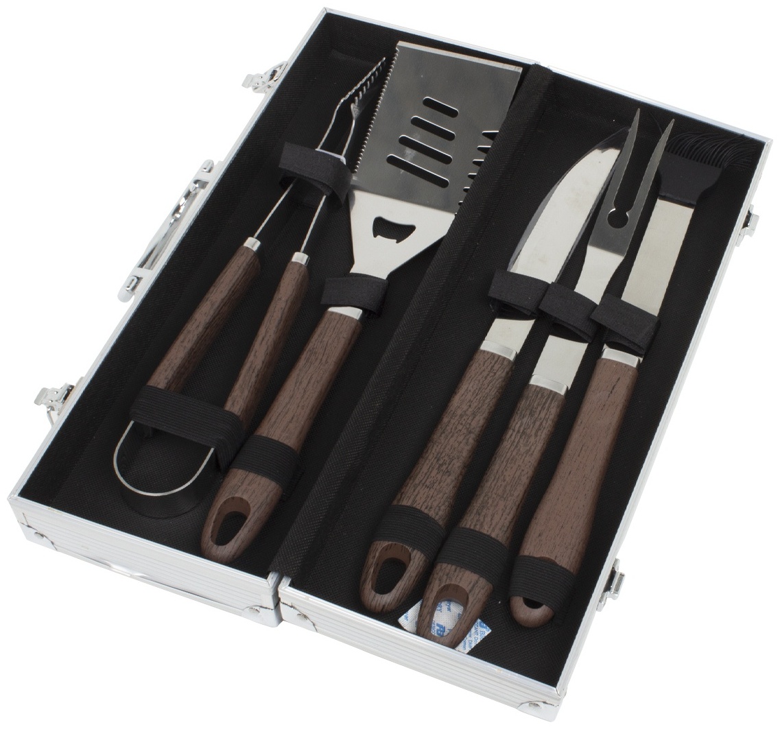 Набор инструментов для барбекю в металлическом чемодане 5 предметов LX-5MJ CN
