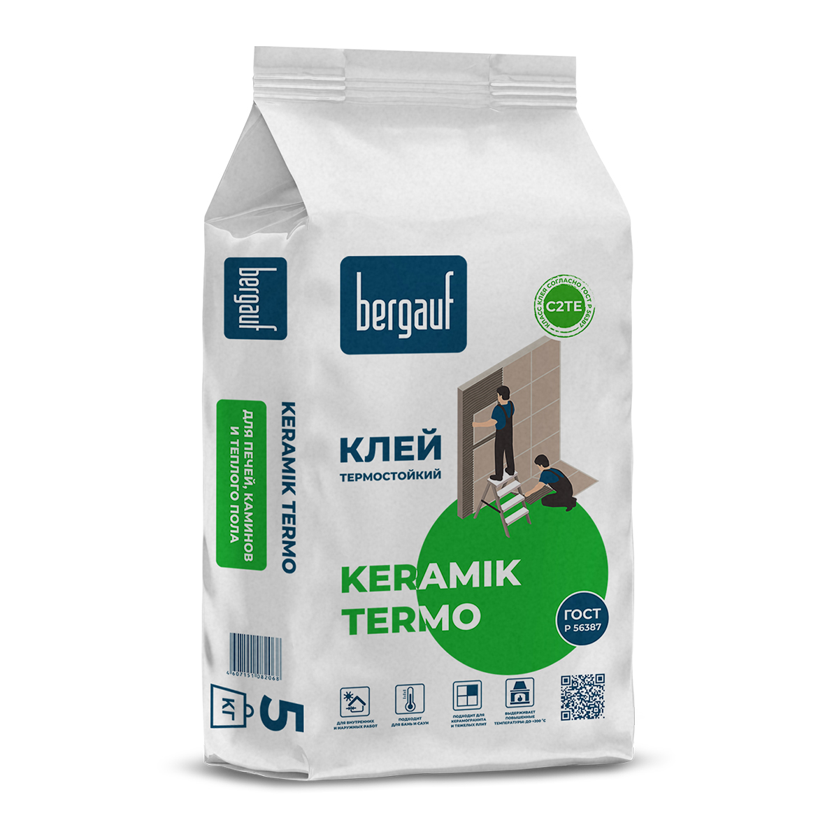 Bergauf Клей термостойкий Keramik Termo, 5кг Bergauf Клей термостойкий Keramik Termo, 5кг