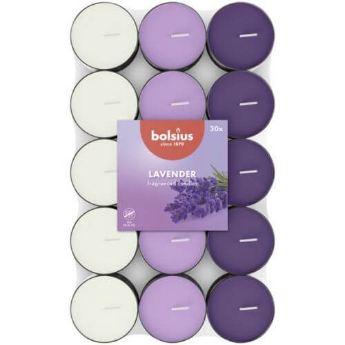 Набор свечей в гильзах Bolsius 30 шт 3,5 ч. Lavender