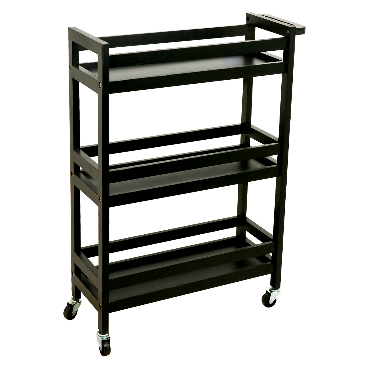 Этажерка 3х ярусная LILE на колесах 51х20х75 см черная PRC