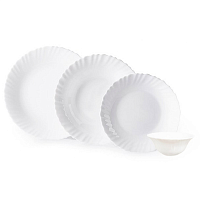 Набор столовой посуды 24 предметов DH Ribbed керамика белая LXP24W