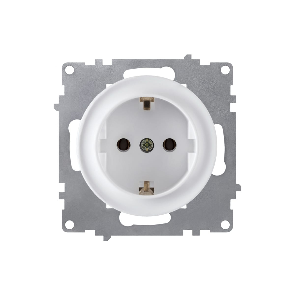 Розетка с заземлением, винтовые контакты, цвет белый (серия Florence) арт.1E10201300