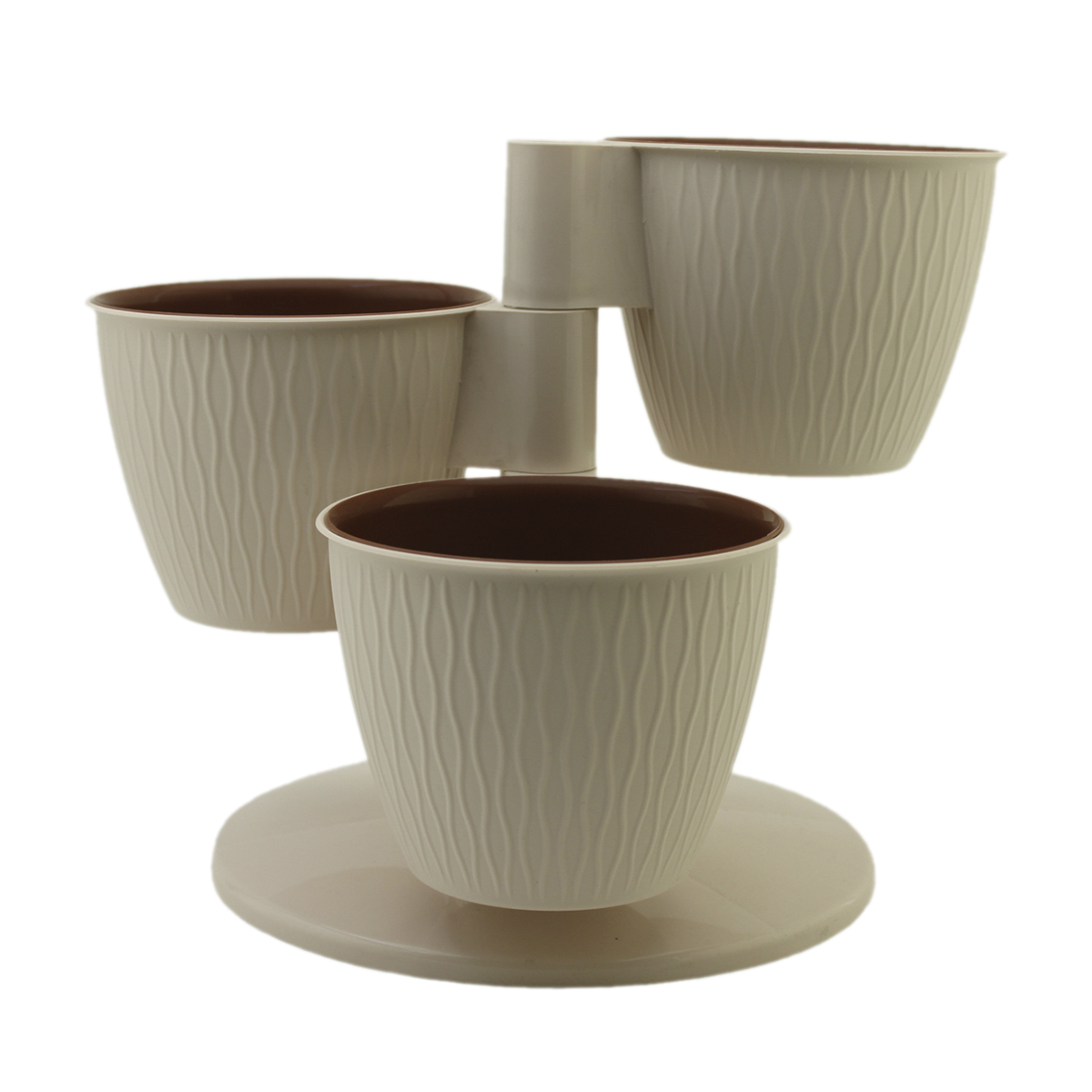 Каскад цветочный Пудра "ПИРАМИДА" пласт., из 3х горш.