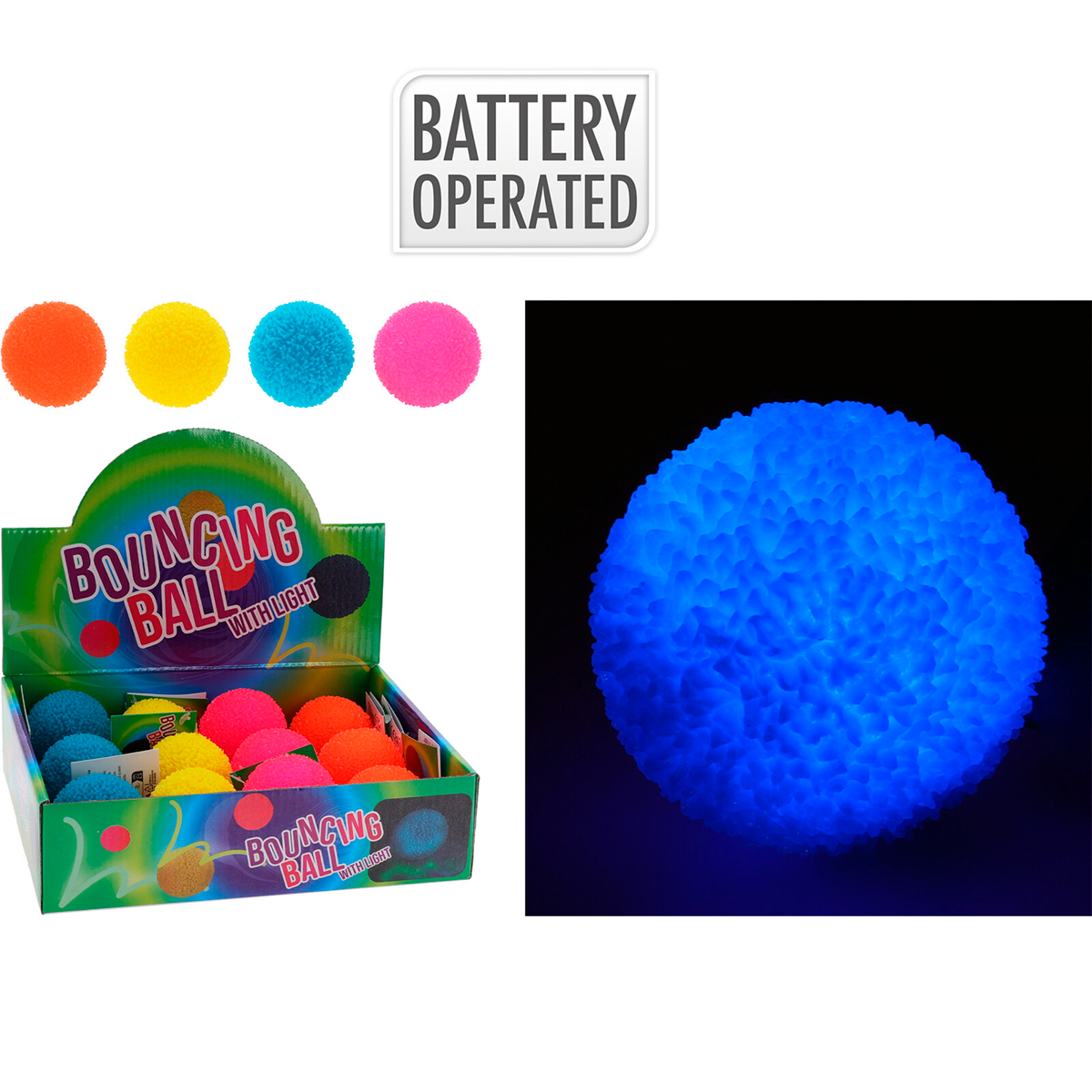 Мяч антистресс светящийся 5х5 см 4 цвета в ассортименте DL2100430 К