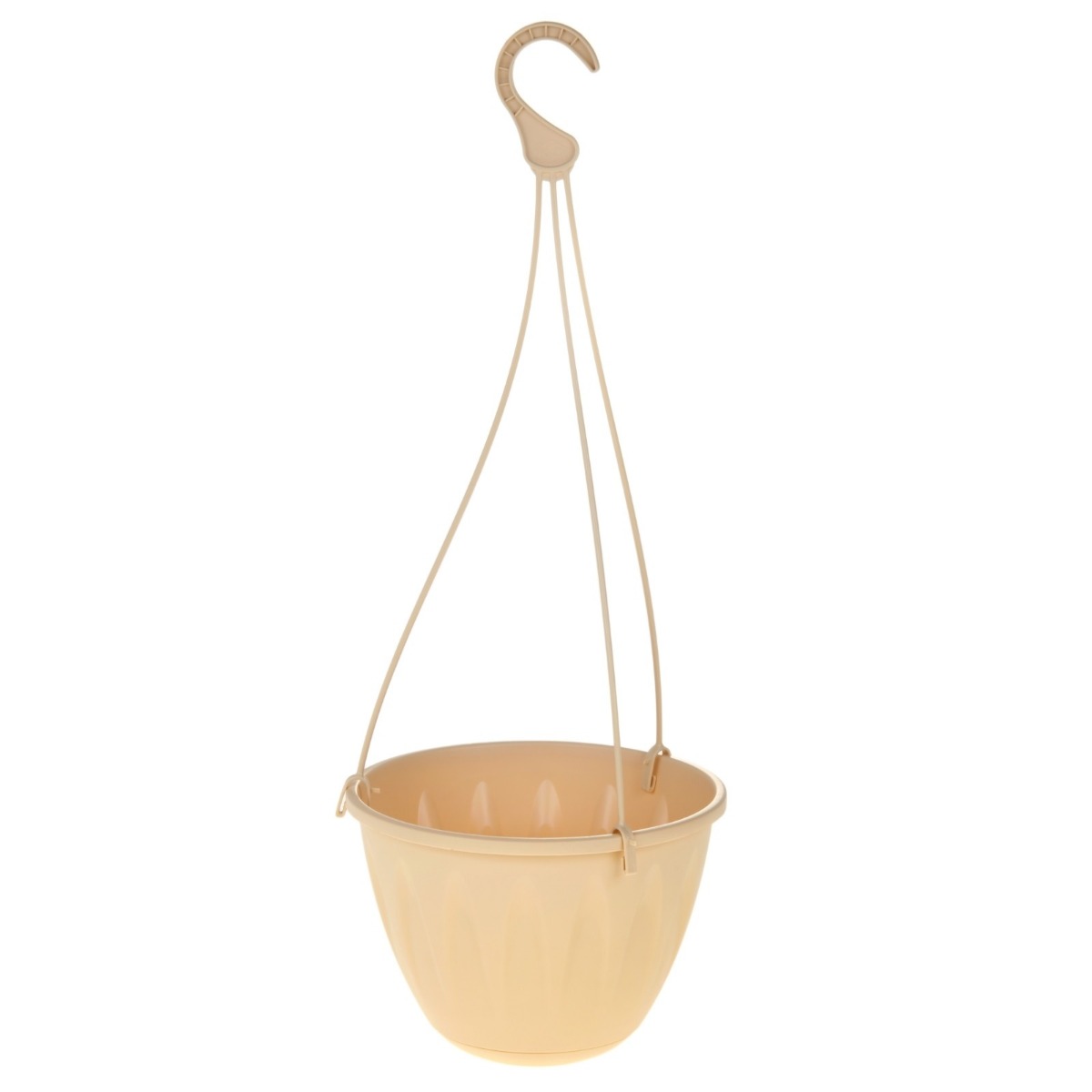 Кашпо IDEA АЛИЦИЯ подвесное D220мм с поддоном белая глина