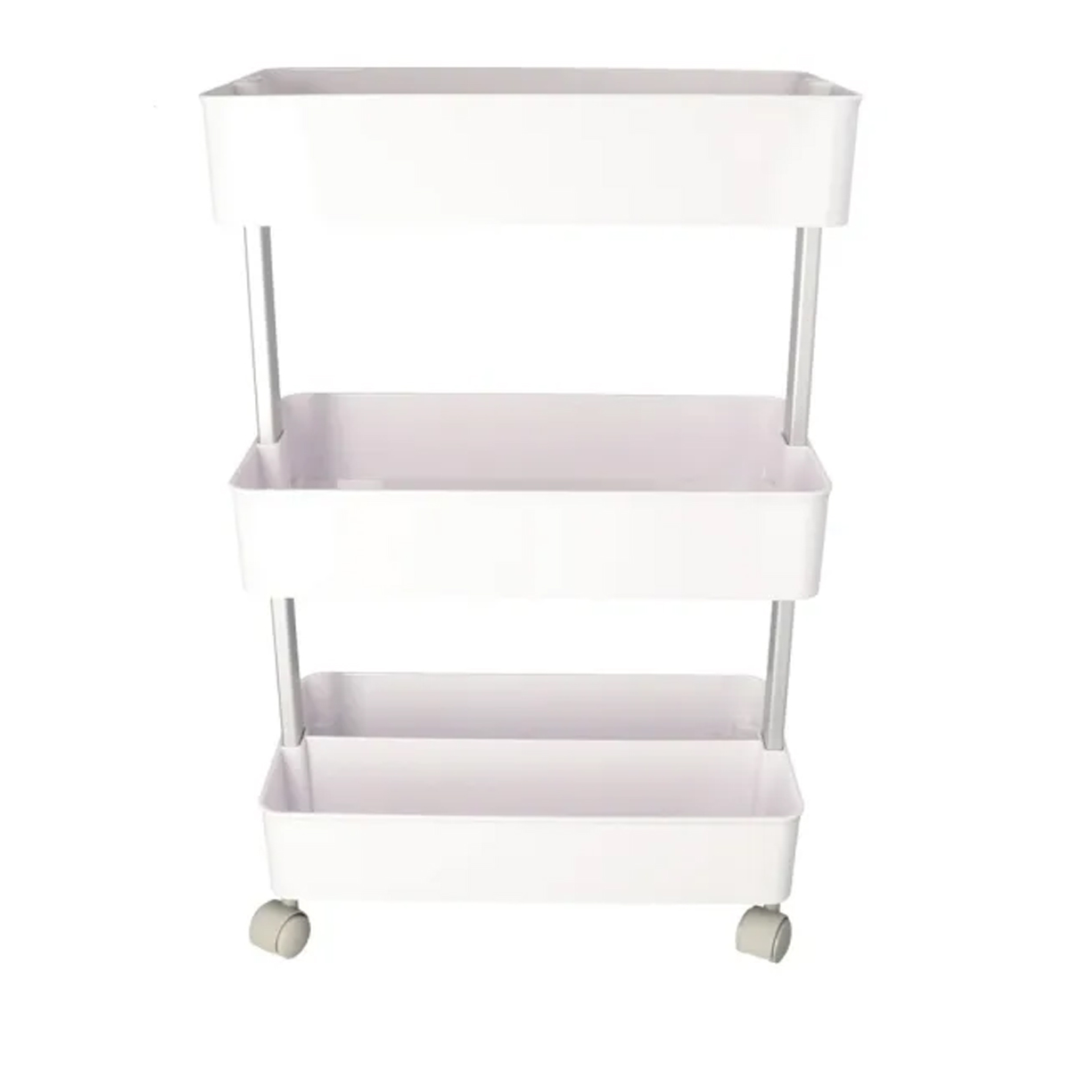 Этажерка 3х ярусная DH универсальная на колесах 63,2х41,8х22,5 см белая HO-066 Этажерка 3х ярусная DH универсальная на колесах 63,2х41,8х22,5 см белая HO-066