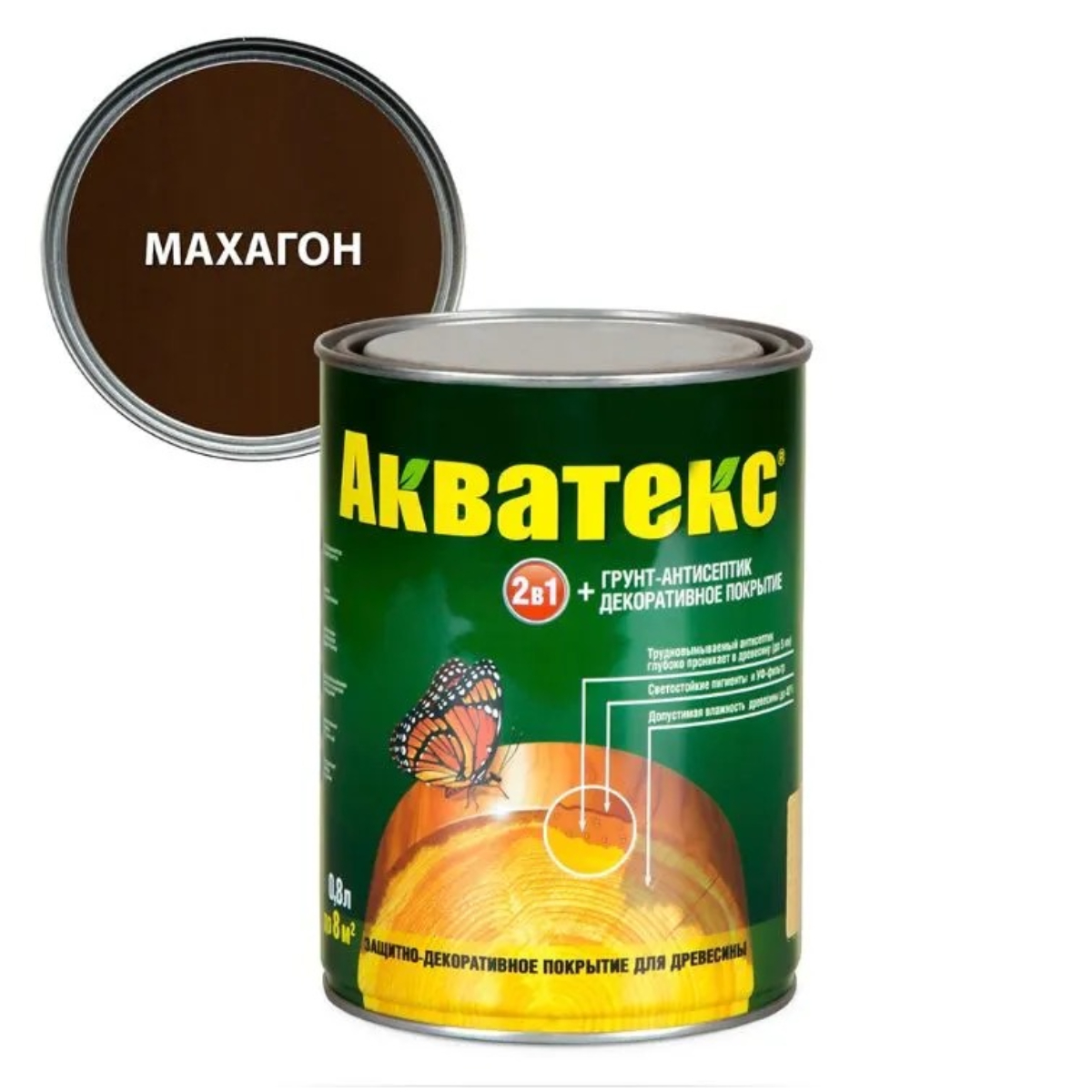 Текстурное покрытие - Акватекс (0,8л) - махагон