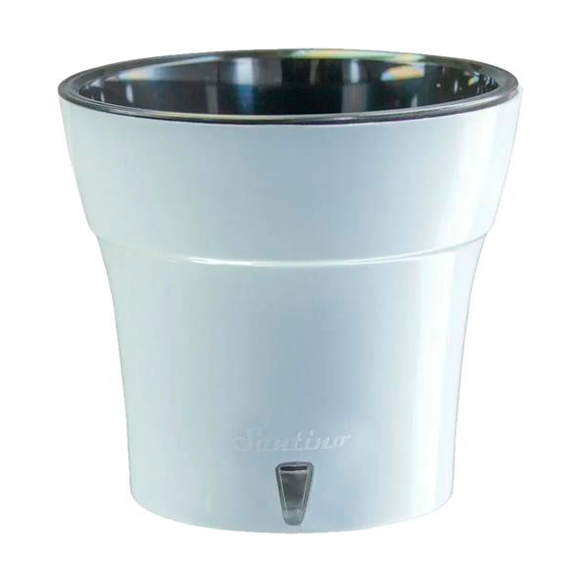 Горшок пластиковый с вкладкой, ДАЛИ СОФТ 3,5 л, цвет Белый-Чёрный