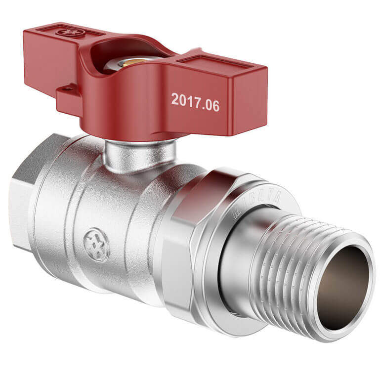 Кран шаровый с полусгоном "Miraya" series "B" (15) 1/2 г-ш рукоятка-"бабочка" арт.104101