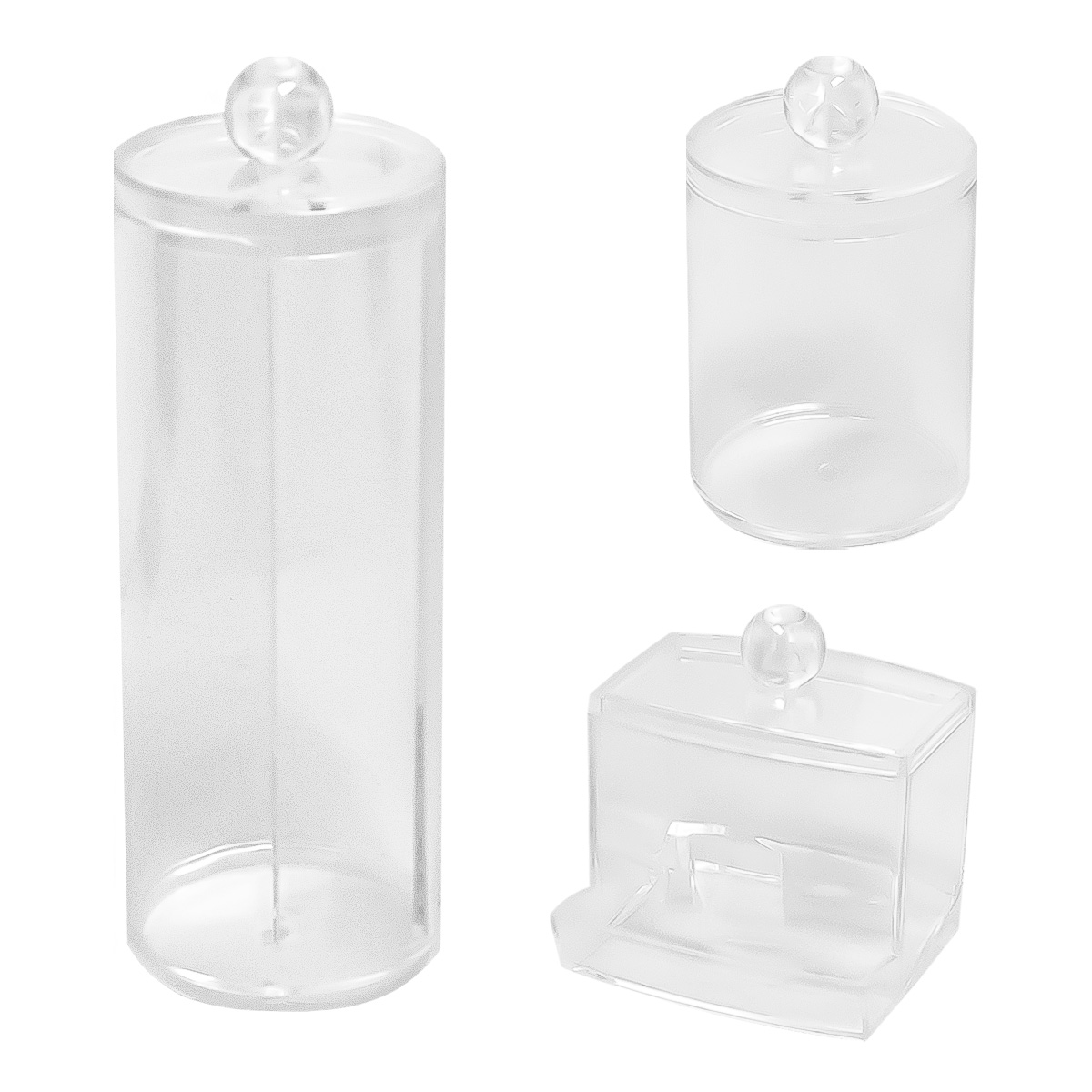 Набор органайзеров для ватных дисков и ушных палочек 3 шт W550 PRC Набор органайзеров для ватных дисков и ушных палочек 3 шт W550 PRC