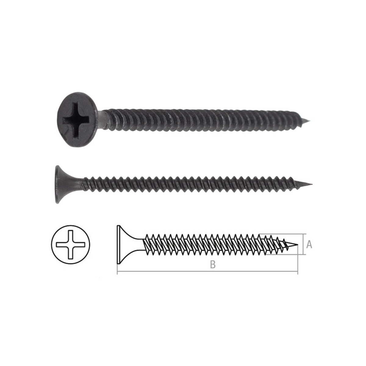 Саморез 4.2х76 мм для монтажа ГКЛ к металлу, фосфат (70 шт в пласт. конт.) STARFIX