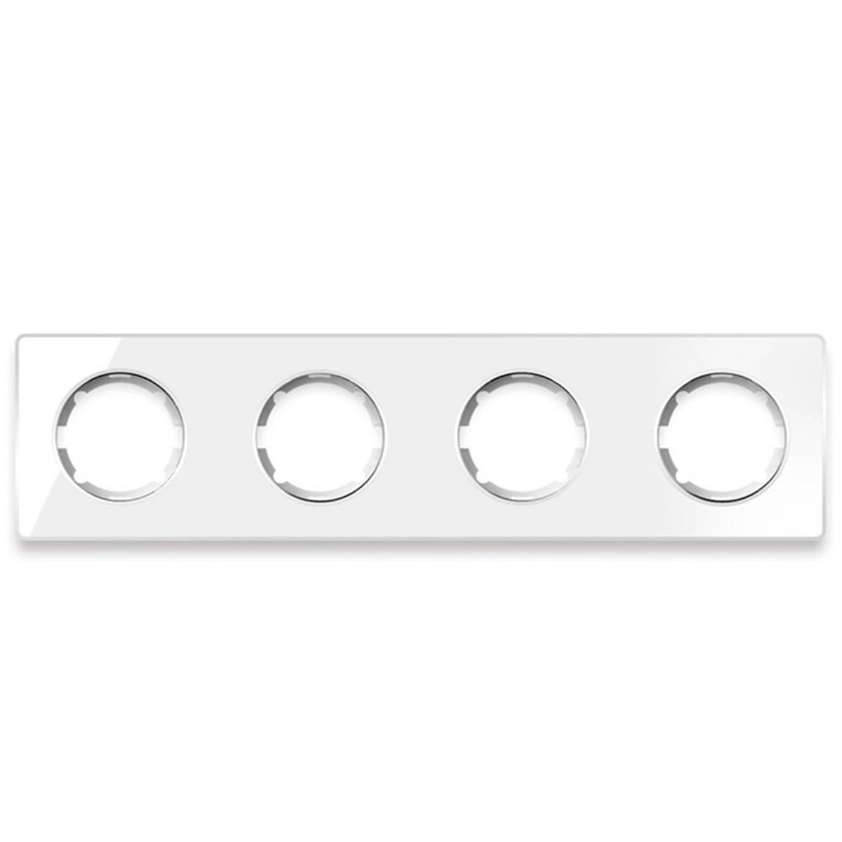 Рамка горизонтальная стеклянная на 4 прибора , цвет белый 2Е52401300