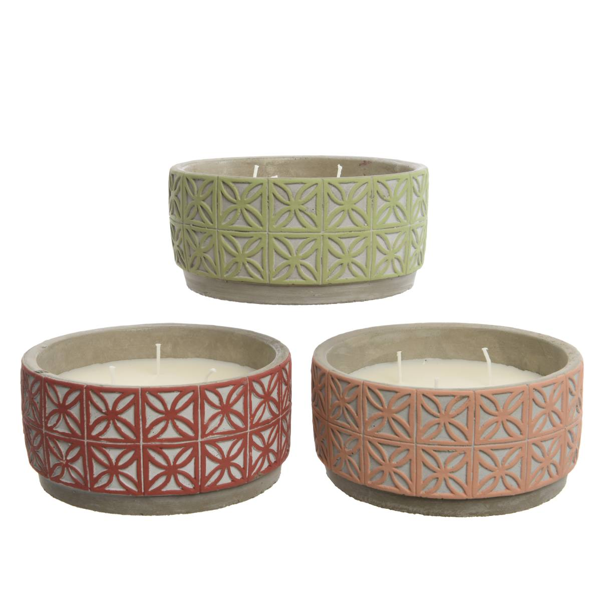 Свеча в керамическом подсвечнике Kaemingk 16х8 см 3 цвета в ассортименте 886842