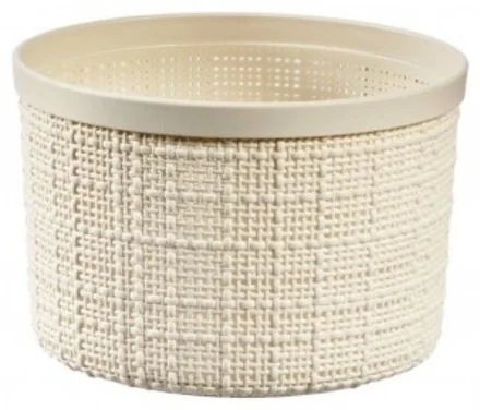 Контейнер Jute для хранения круглый, кремовый