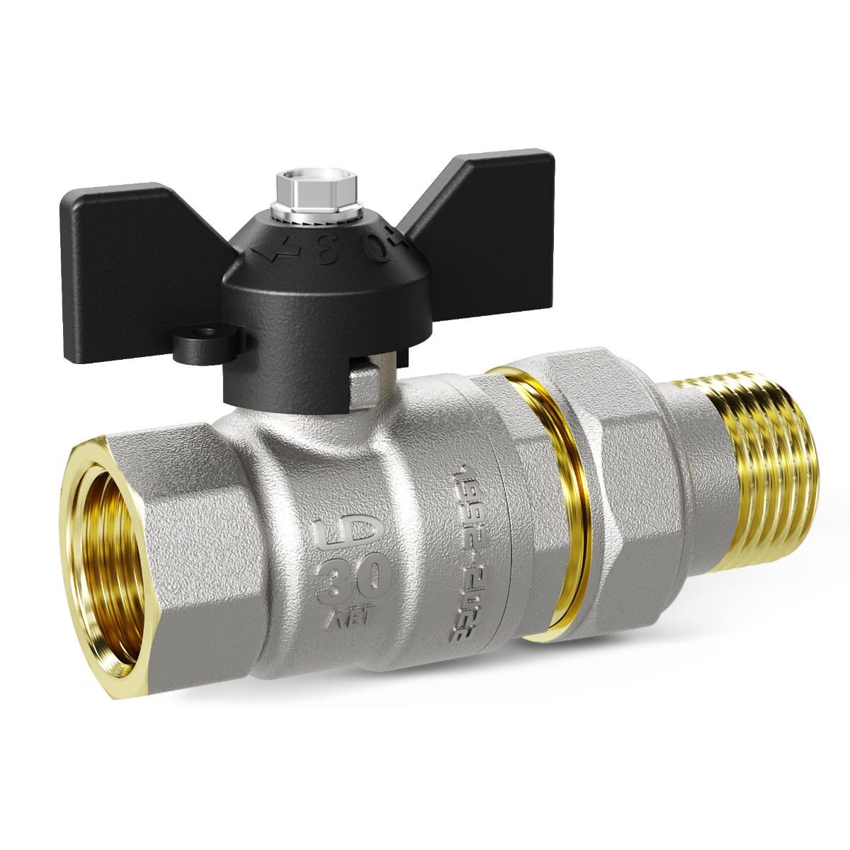 Кран шаровой латунный LD Pride В-ГШ.Б Ду 20 бабочка Кран шаровой латунный LD Pride В-ГШ.Б Ду 20 бабочка