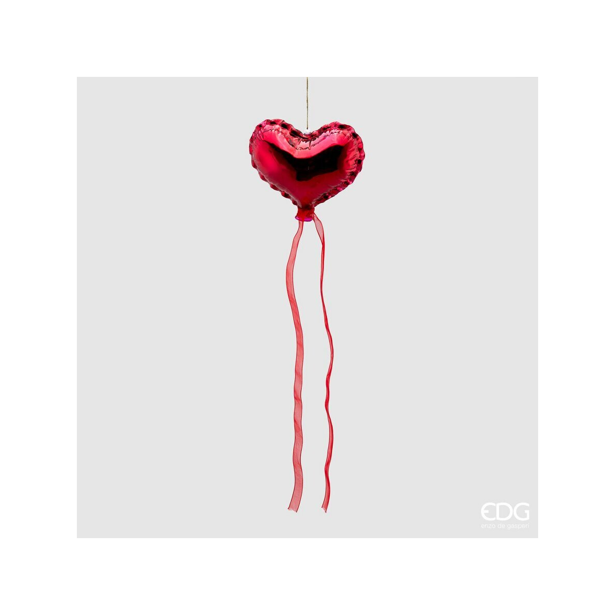 Украшение подвесное EDG Воздушное сердце 12 см красный 685121.480