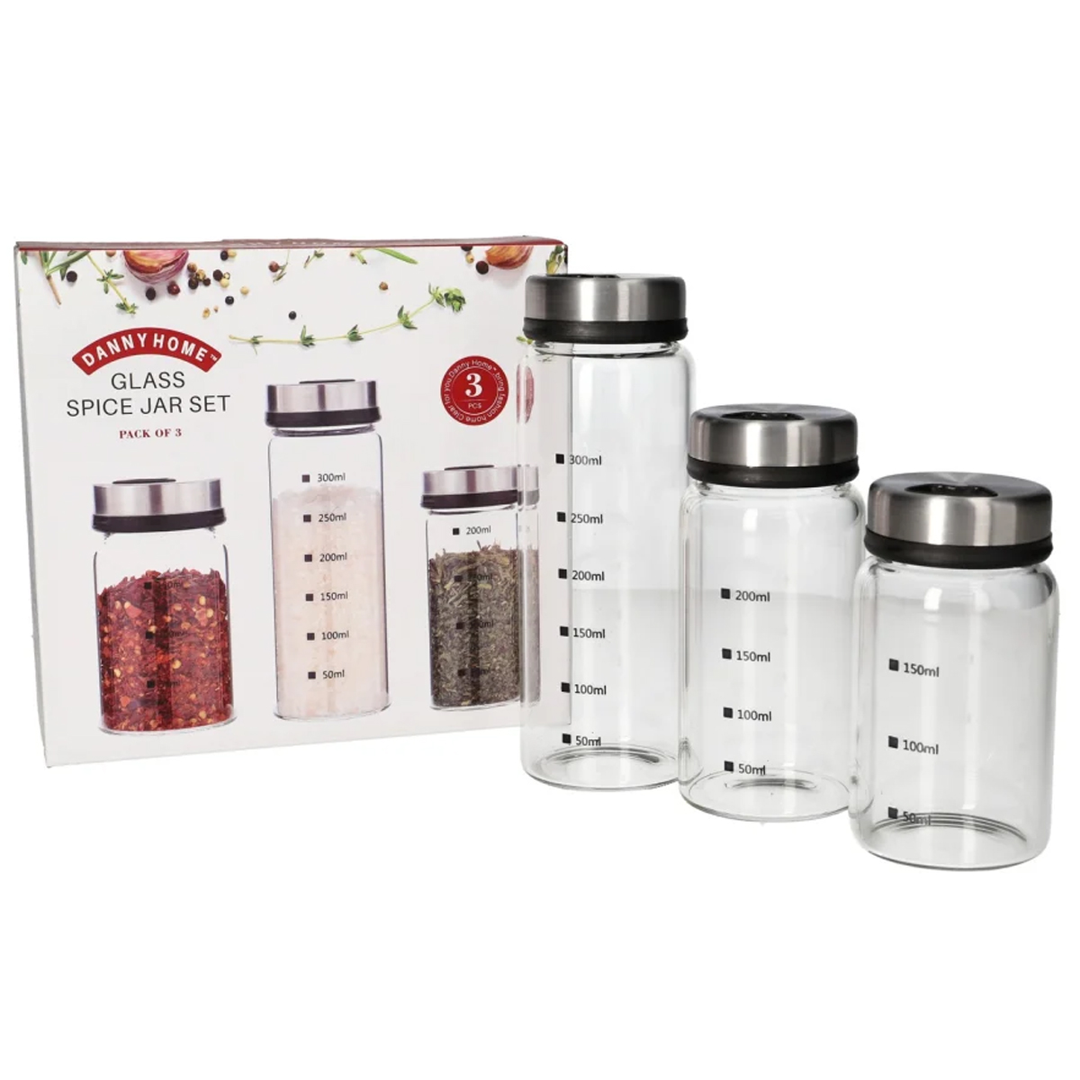 Набор баночек для специй DH 3шт (150,200,300 мл) 1900-41