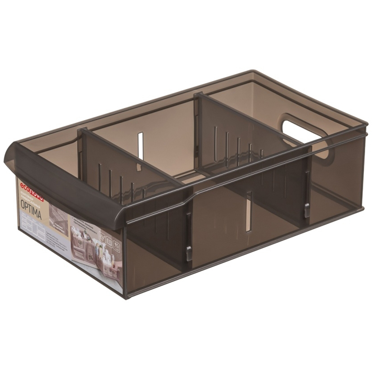 Контейнер универсальный БытПласт Optima коричневый 2,65 л 150х266х87 мм