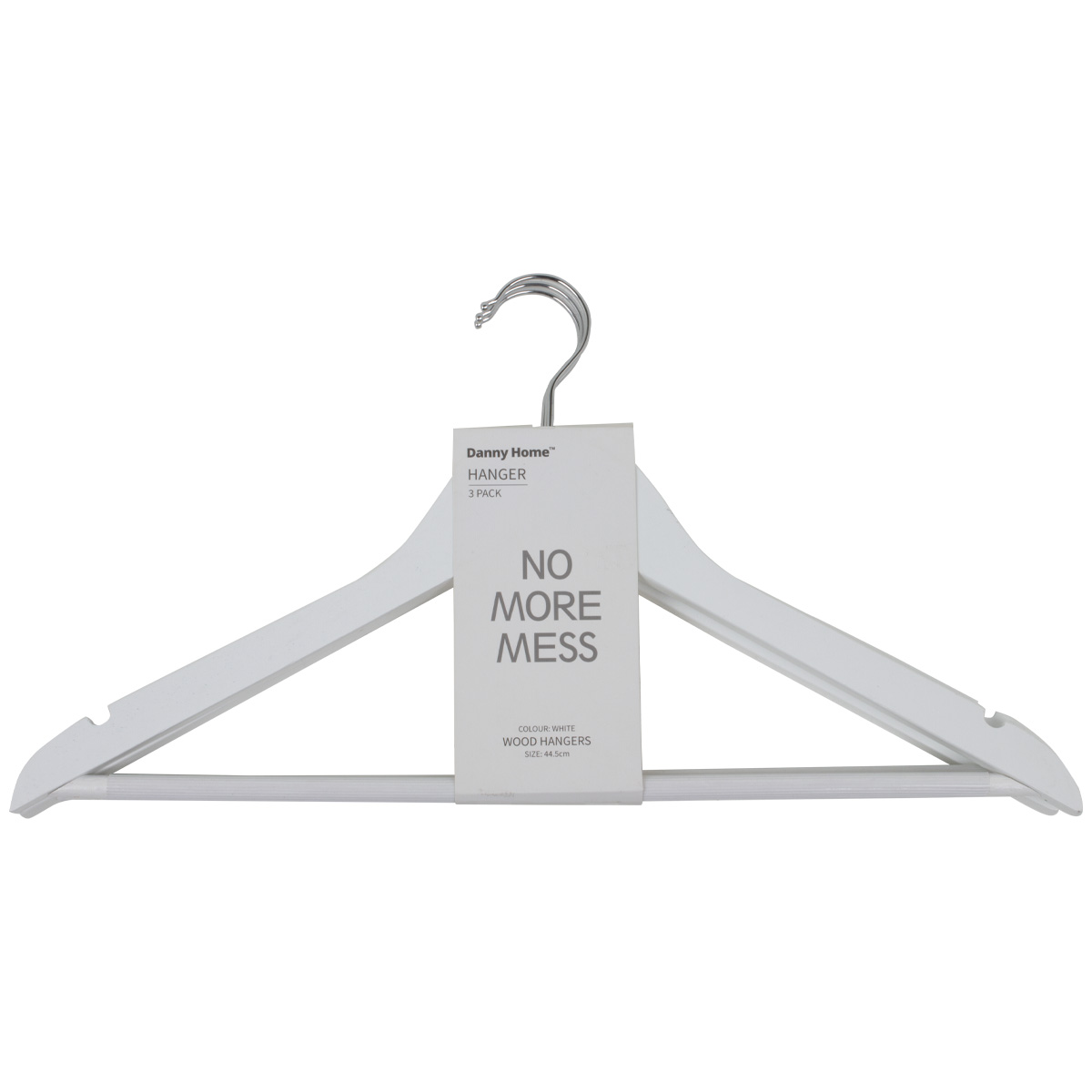 Набор вешалок для одежды DH 3 шт дерево белый 44,5х1,2см WH011W-3