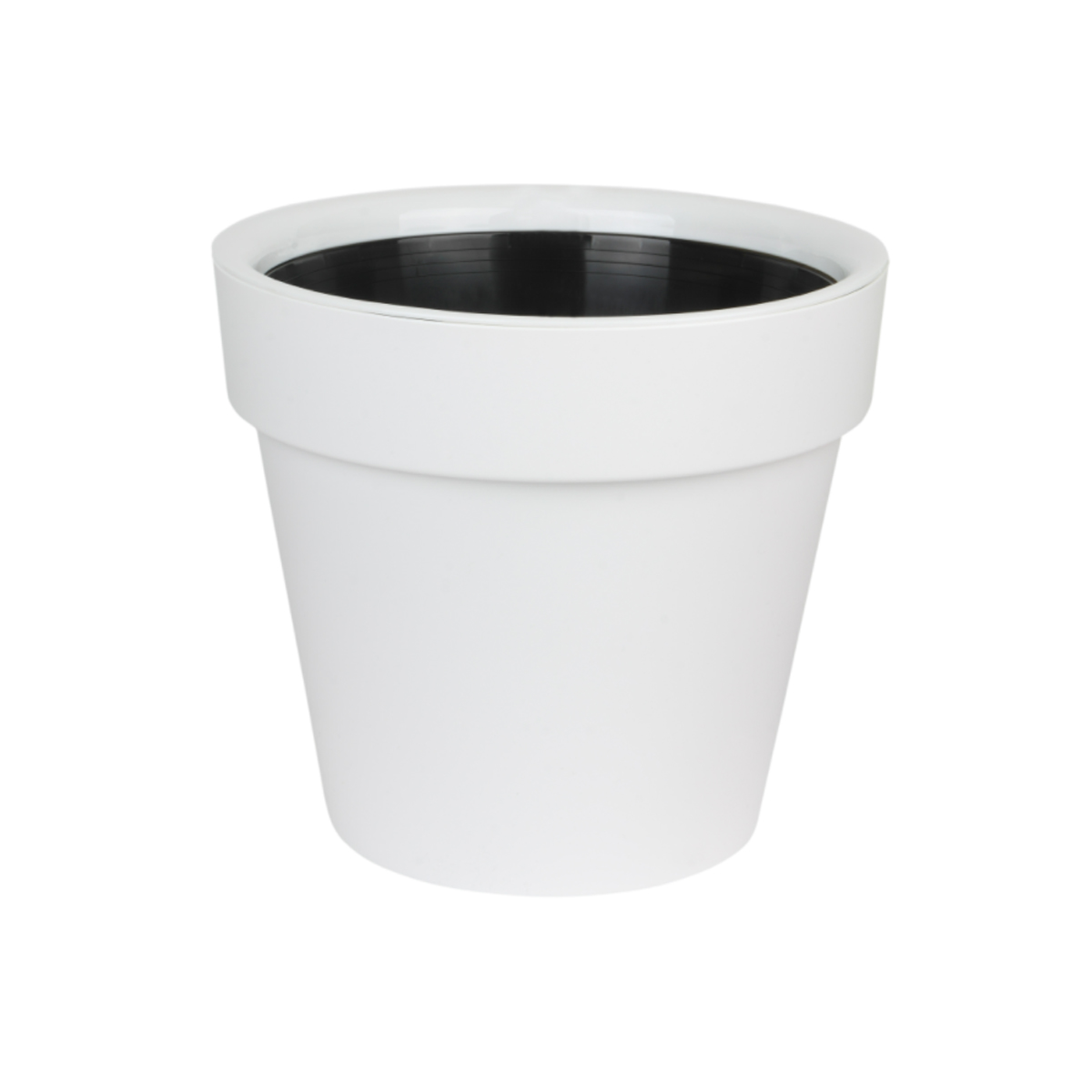 Горшок пластиковый с вкладкой Протея Белый d.27 h.24