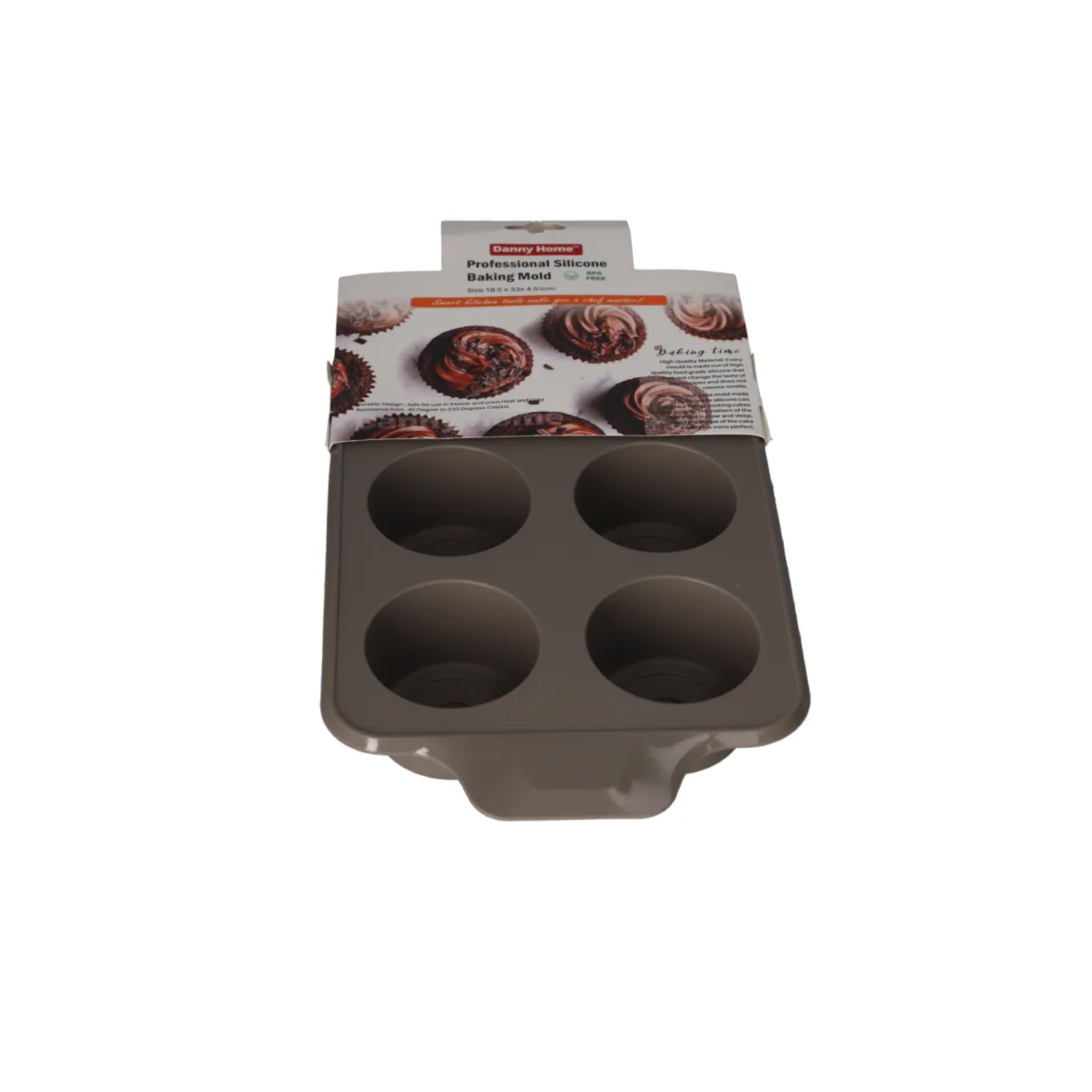 Форма для выпечки DH кексов 6 ячеек 33х18,5х5 см DH0314-BROWN