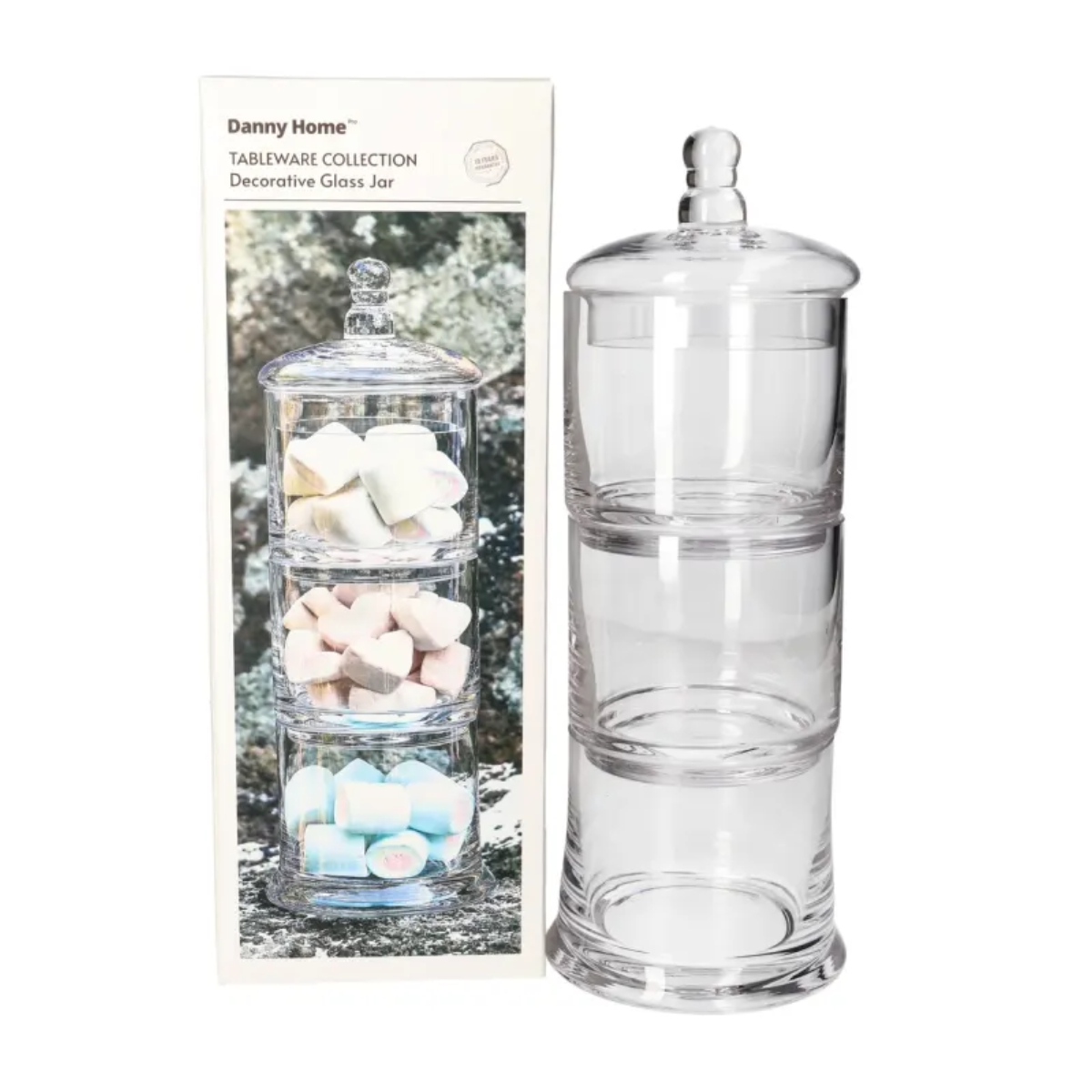 Банка для сладостей DH 3х ярусная 10,8х29,7 см штабелируемая стекло CB-35