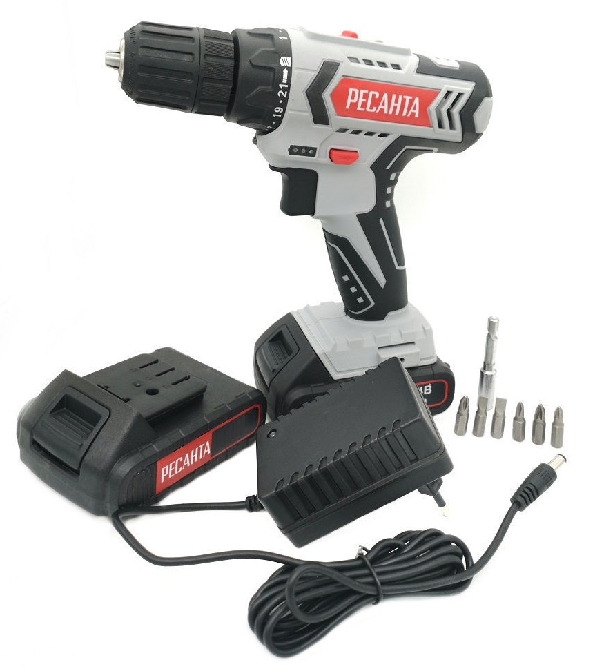 Дрель-шуруповерт аккумуляторная ДА-18-2ЛК Ресанта