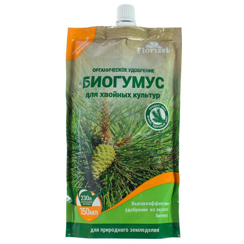 Удобрение органическое гелевое Florizel - Биогумус для хвойных культур, 350 мл. дой-пак