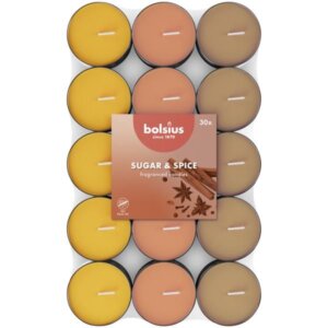 Набор свечей в гильзах Bolsius 30 шт 3,5 ч. Sugender&spice