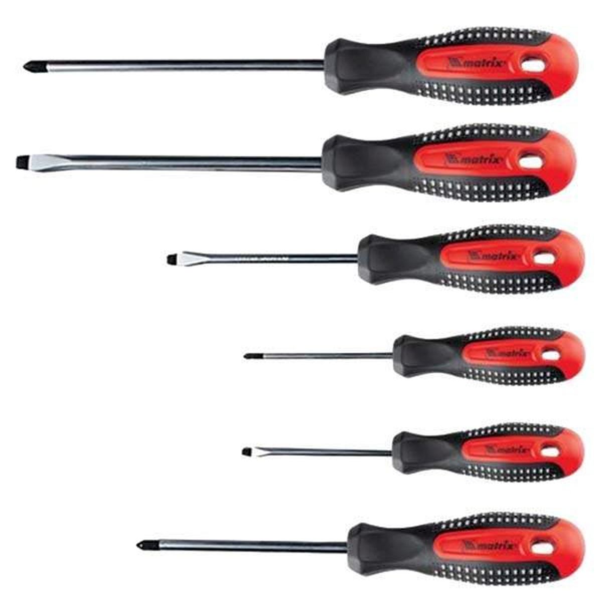 Набор отверток Matrix 6шт профессиональных Fusion CrV 3-компонентная рукоятка antislip