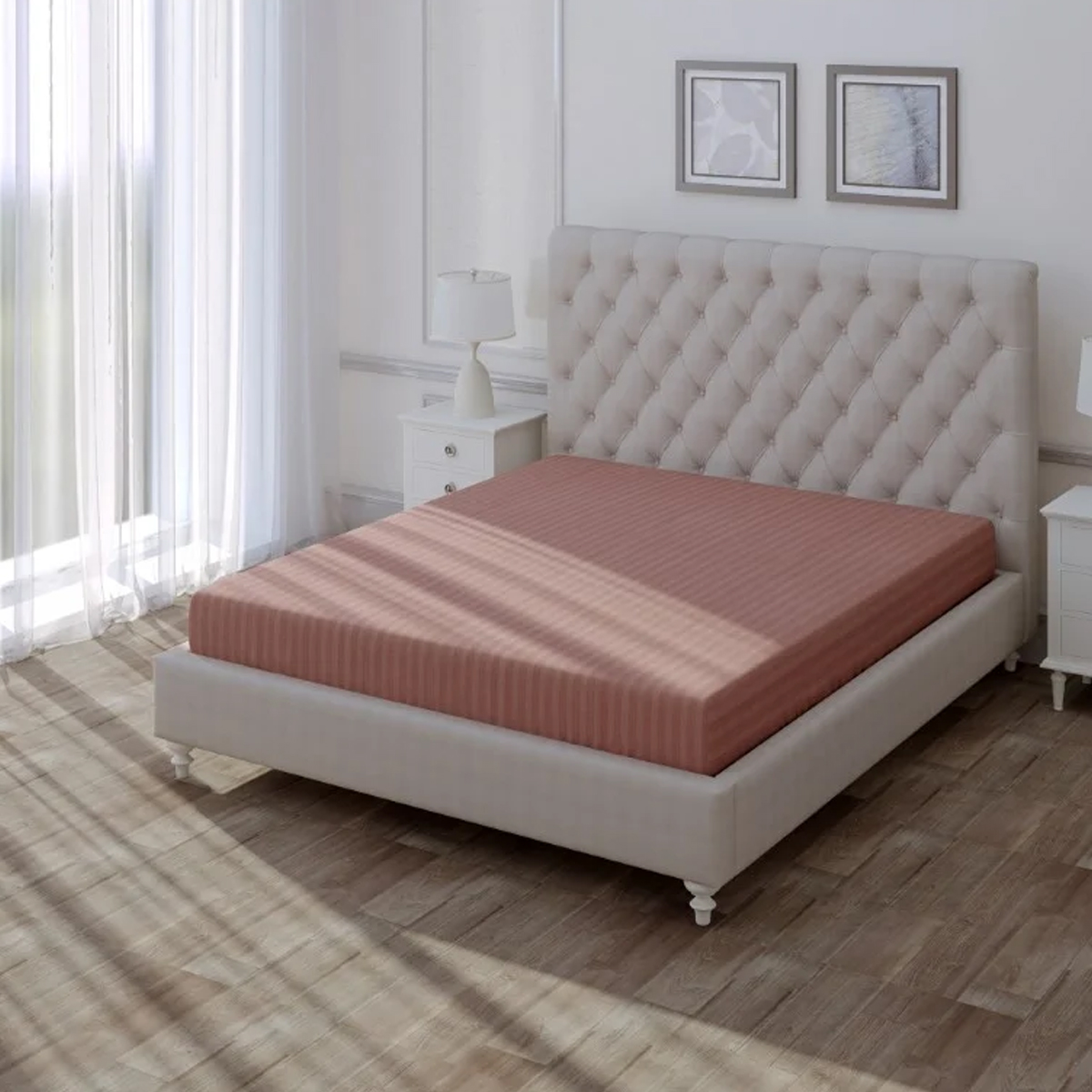 Простыня на резинке Verossa Stripe Ash 160х200 см борт 30 см 784502 Простыня на резинке Verossa Stripe Ash 160х200 см борт 30 см 784502