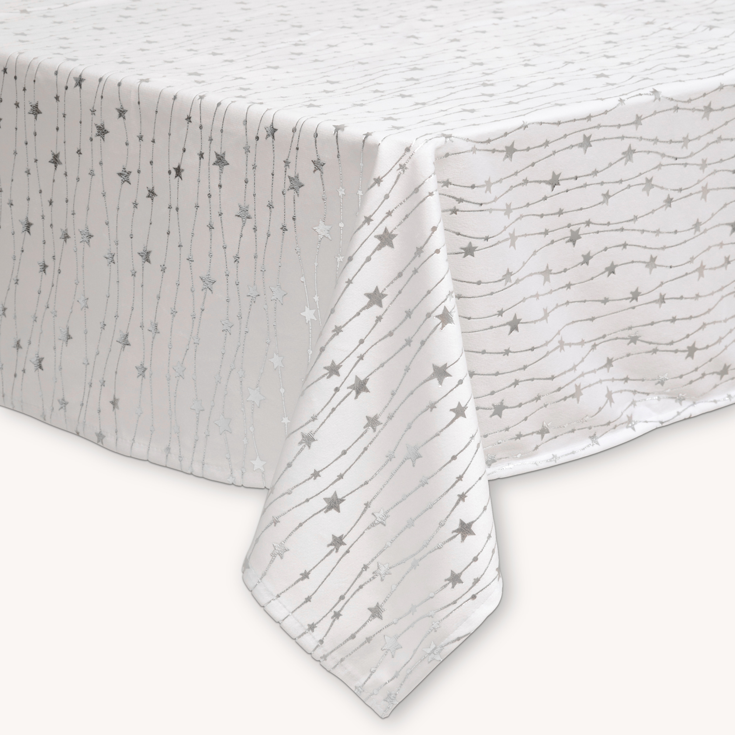 Скатерть Atmosphera Звезды 140х360 см серебро 208584C