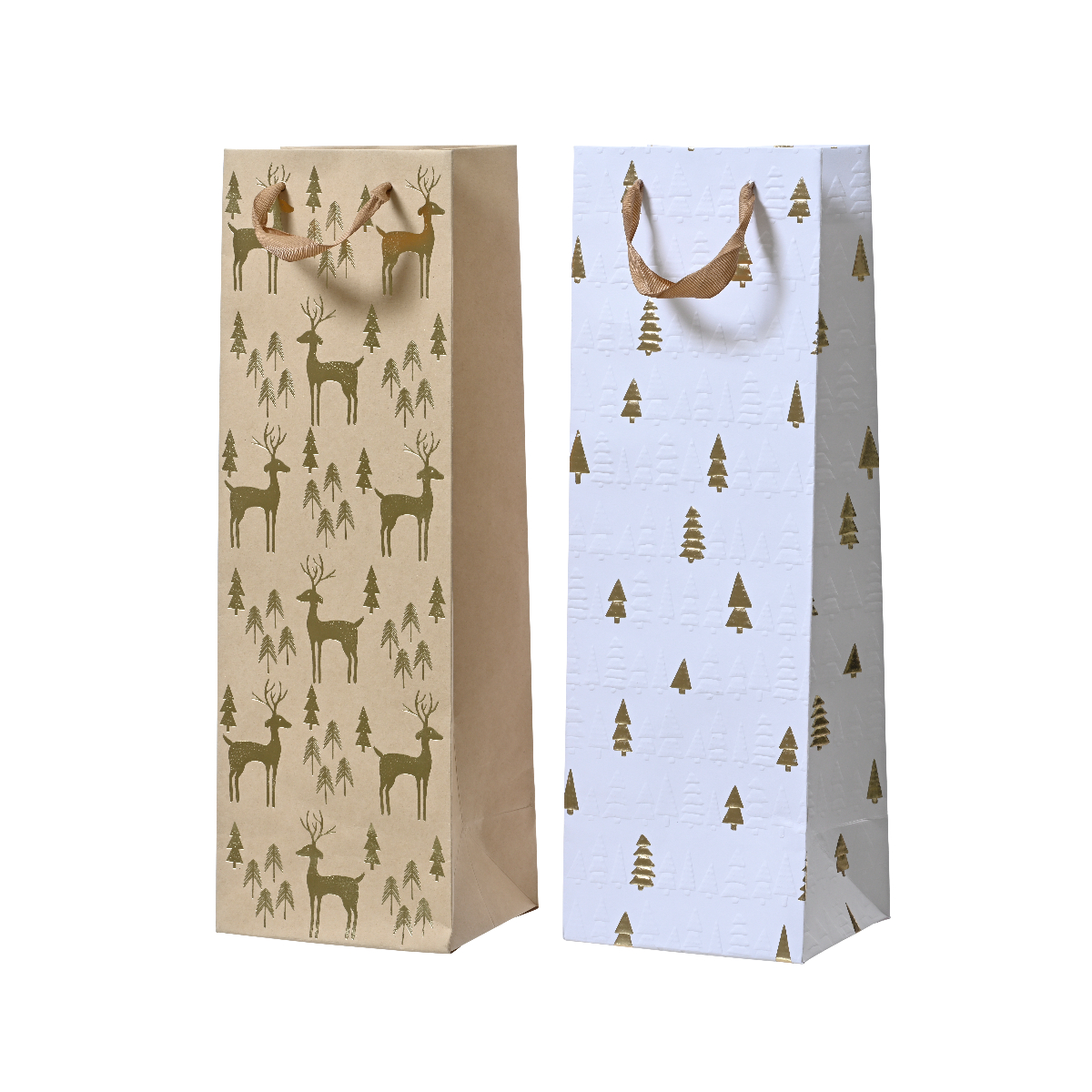 Пакет подарочный новогодний Kaemingk 2 цвета в ассортименте 10х12х36 см 451840