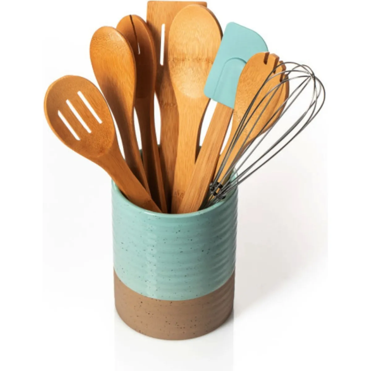 Набор кухонных принадлежностей DH 8 пр.бамбук в керамической подставке DH2933