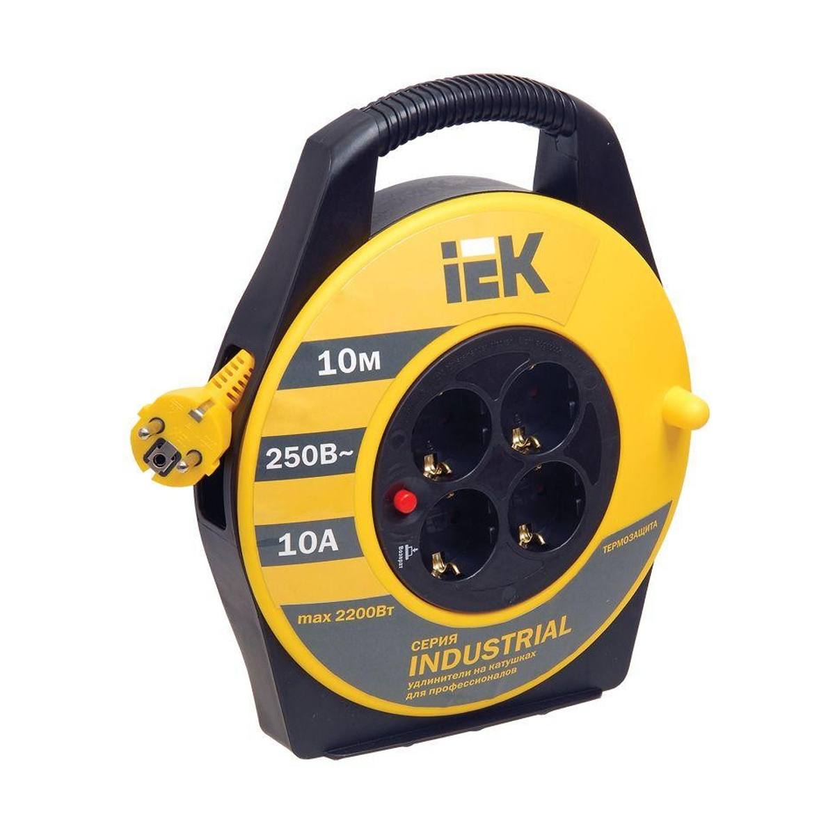 Катушка УК10 с т/з 4места 2P+PE/10м 3*1,5 Industrial ИЭК   WKP15-16-04-10