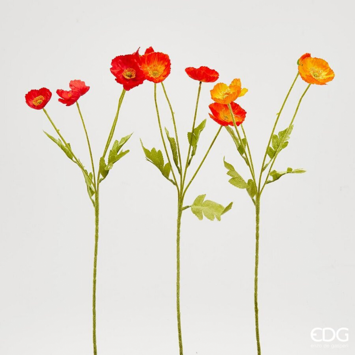 Ветка искуственная EDG Маки 60 см 3 цвета в ассортименте 215527.380