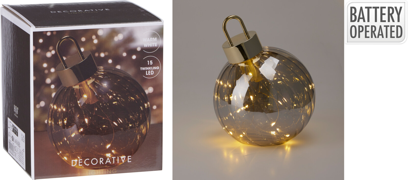 Украшение подвесное Шар со светодиодами 15 см ABR220280 К