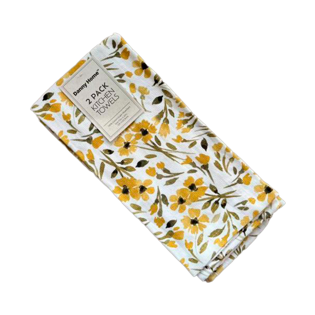 Набор кухонных полотенец Danny Home Желтые цветы акварель 2 шт 38,1х63,5 см