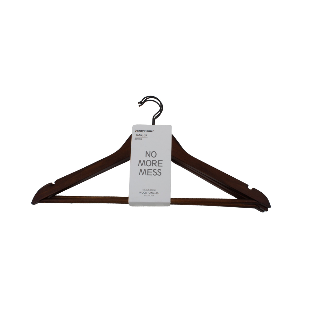 Набор вешалок для одежды DH 3 шт дерево коричневый 44,5х1,2см WH010F-3