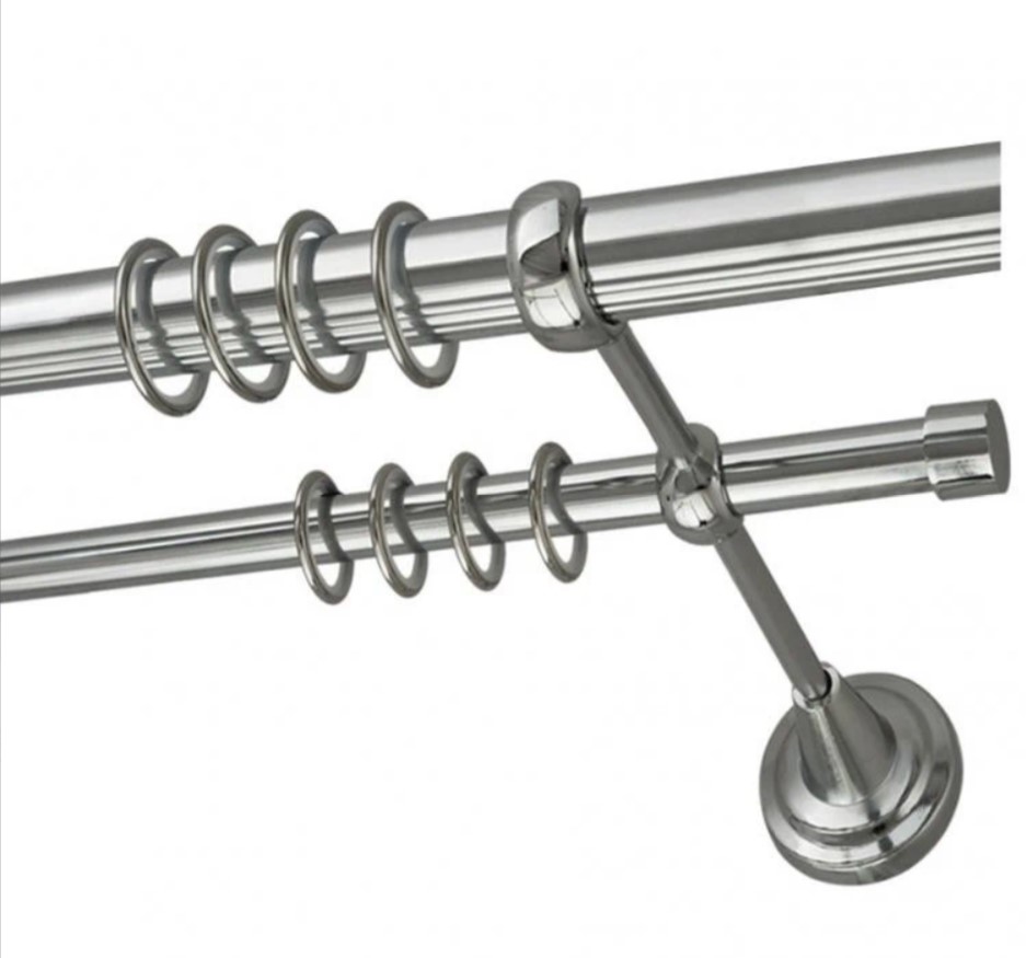 Карниз DDA 16мм двойной 2.0м Хром глянец открытый кронштейн (200)