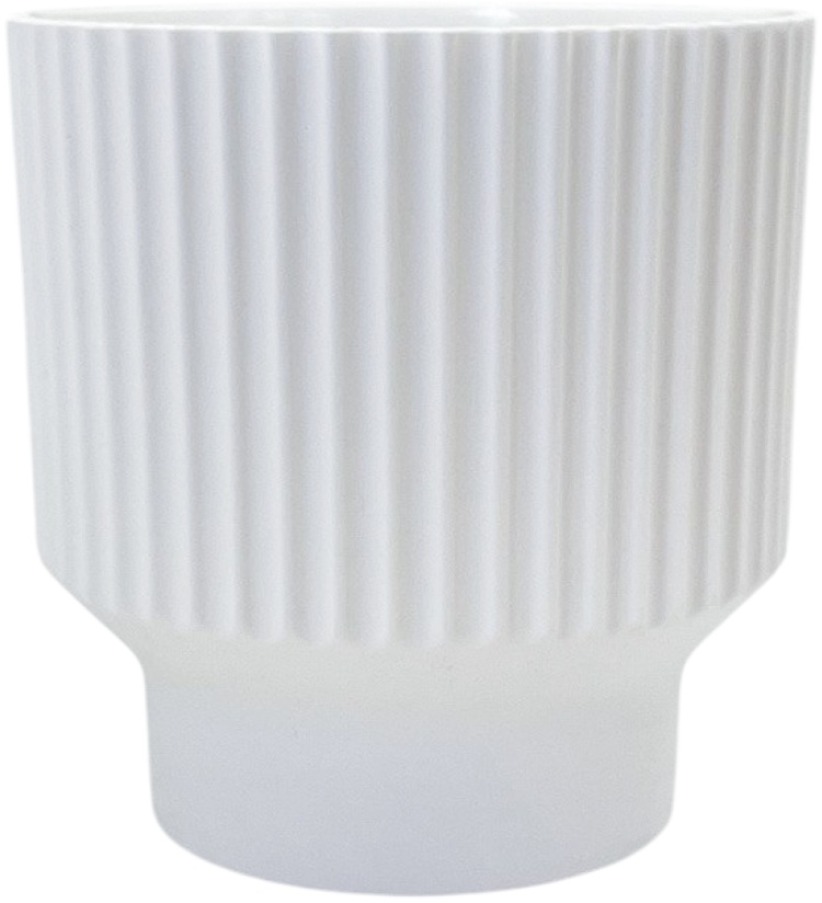 Горшок пластиковый с вкладкой, Аркада белый д. 22.5 н.23 см. 7,2л АР23-10