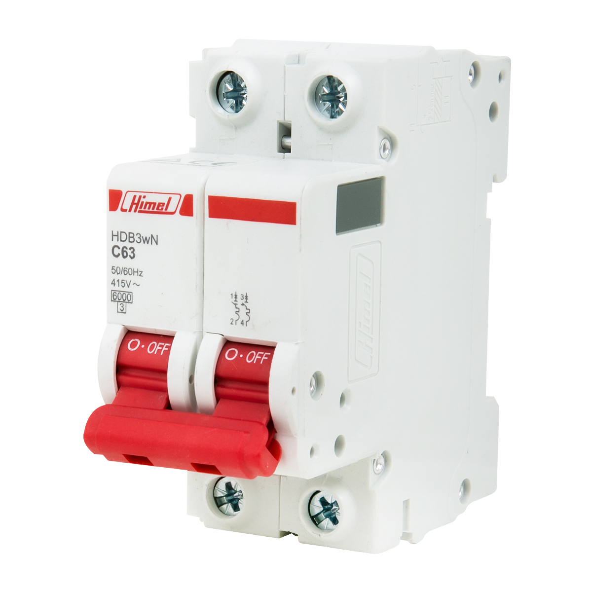 Авт выкл DZ47s 6kA 2p C 63A HIMEL 2C63